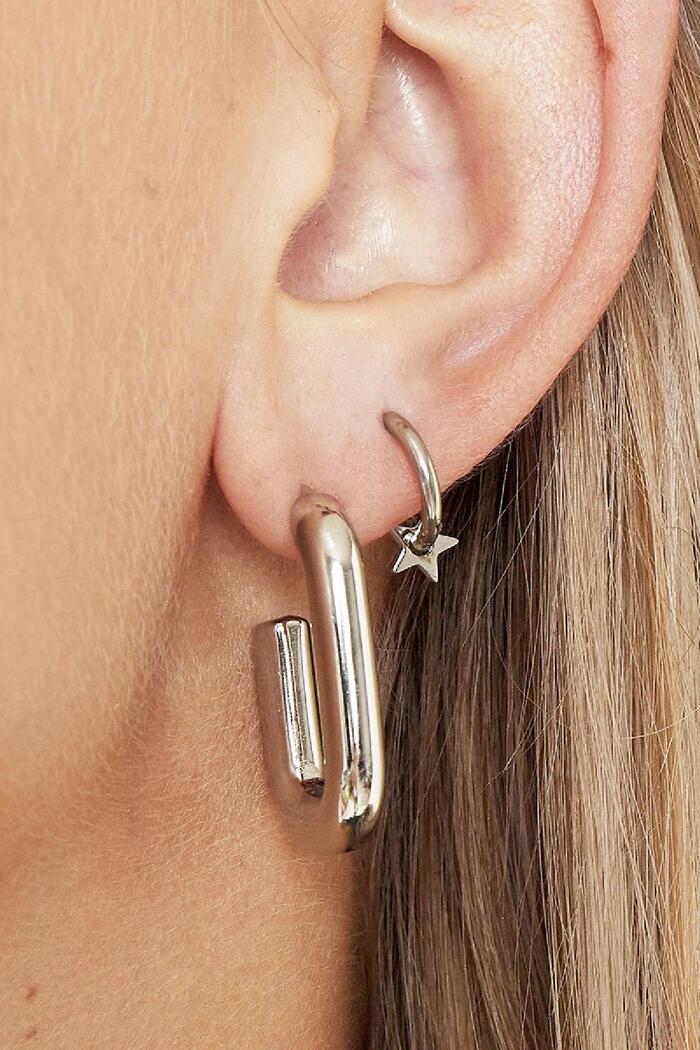 Boucles d'oreilles Shimmer Large Argenté Acier inoxydable Image2
